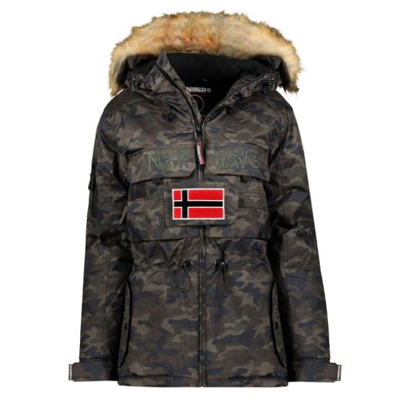 Geographical Norway Parka De Mujer Bellaciao Camo Caqui Kaki