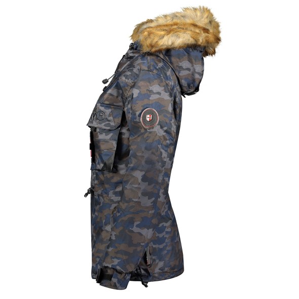 Geographical Norway Parka De Mujer Bellaciao Camo Azul Marino Navy