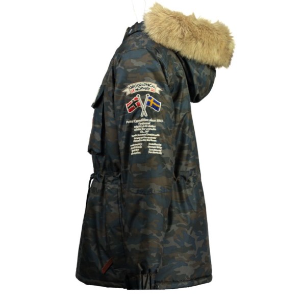 Geographical Norway Parka De Hombre Boomerang Camo Azul Marino Navy